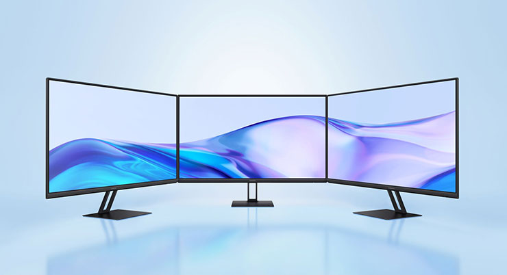 Xiaomi 電腦螢幕 A27i外觀設計簡約大方，三邊極窄的螢幕邊框搭配7.5mm輕薄機身，體積變小外畫面視野更寬廣，任何辦公桌擺放都適合且不占空間；若要進行多螢幕工作處理，輕薄機身輕鬆拼接，無盡邊框簡單享受遼闊視野，工作效率大大提升、娛樂品質大大加分