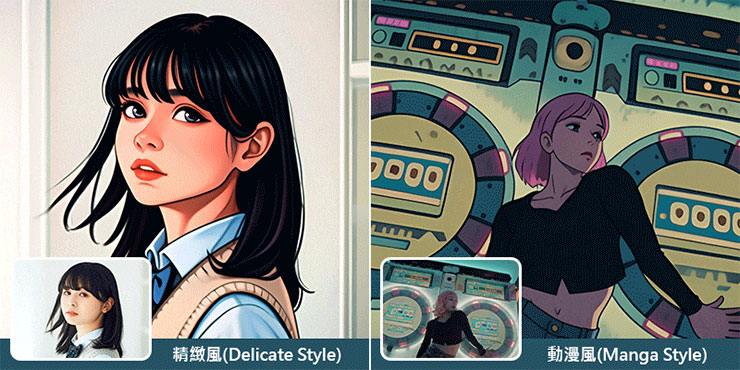 精緻風及動漫風