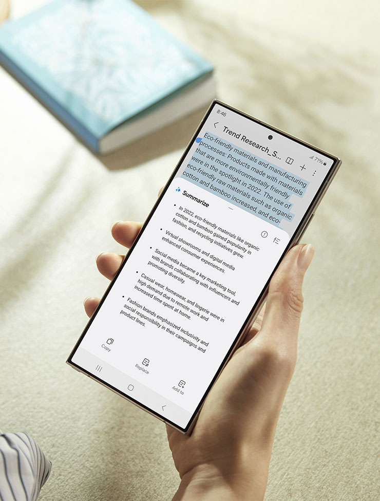 三星 Galaxy S24 系列正式發表,內建 Galaxy AI 宣告 Galaxy S 系列進入「行動 AI 時代」! - 阿祥的網路筆記本 Samsung Notes 的筆記輔助功能可快速將長內容筆記整理成為摘要
