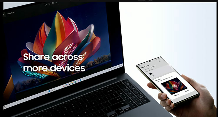 三星 Galaxy S24 系列正式發表,內建 Galaxy AI 宣告 Galaxy S 系列進入「行動 AI 時代」! - 阿祥的網路筆記本 Galaxy S24 系列的快速分享功能可支援其他品牌 Android 機型,也能與 Windows 電腦端連動。