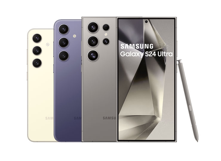 三星Galaxy S24 Ultra系列使用鈦金屬材質，有鈦灰、鈦紫、鈦黃、鈦黑四色可選