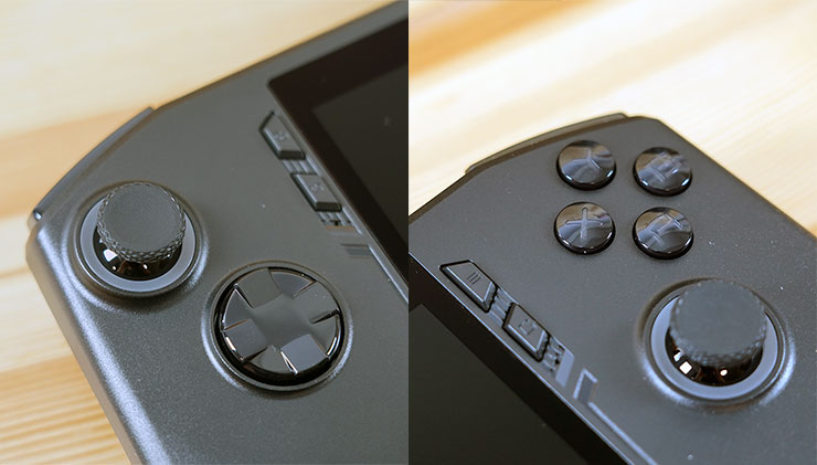 左右類比搖桿採用霍爾效應規格，更精準靈敏，表層有止滑設計，左側配有方向鍵、View（Select）鍵、MSI Center M 啟動鍵，右側除了 XYAB 鍵之外也有 Menu（Start）鍵