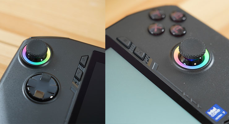 開機時，左右類比搖桿的環型 RGB 燈也會亮起