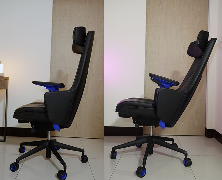 SIDIZ GC PRO 提供五段仰角調整，角度從 90度（圖左）到 120 度（圖右）之間，範圍相當大。