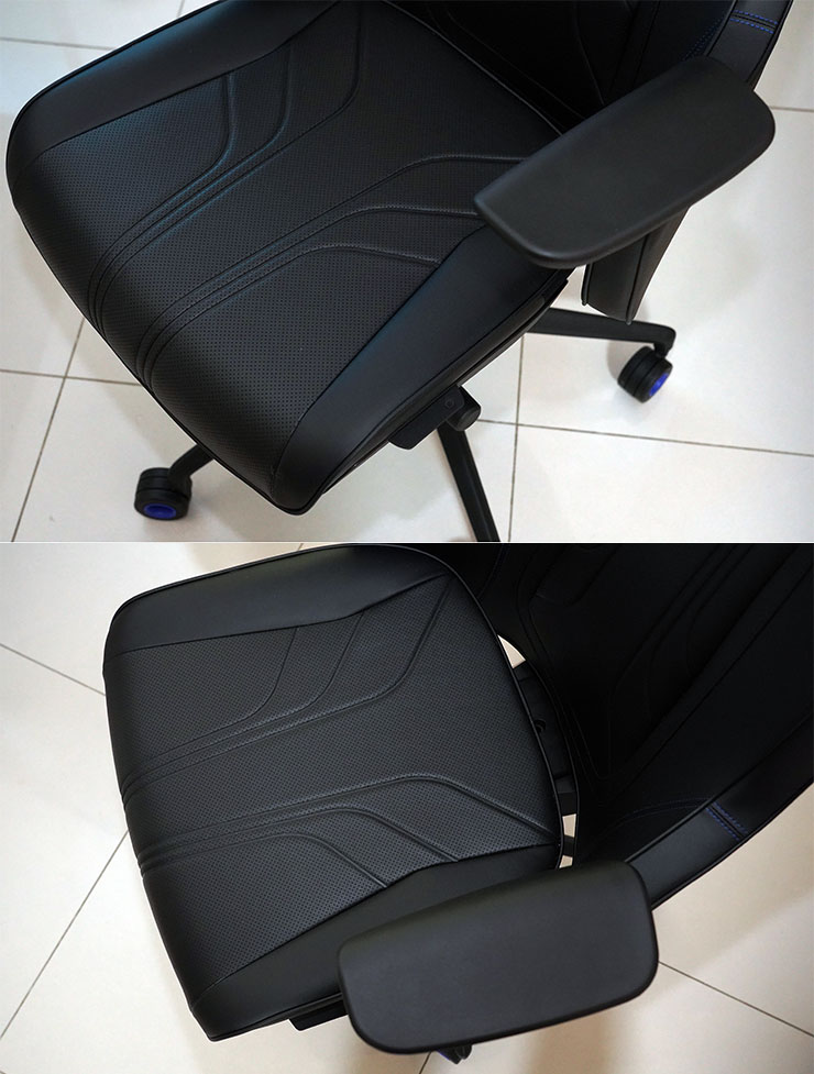 座椅坐墊可向前延伸，在仰躺時可搭配調整，讓臀腿的支撐性更好。