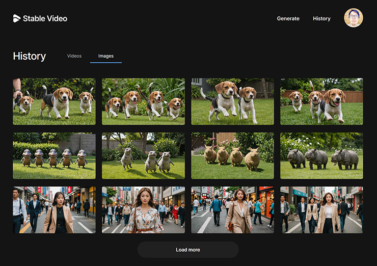 在「Image」分頁，可看到過去生成的影像列表