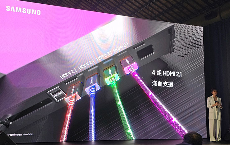 三星智慧顯示器標配了四組 HDMI 2.1 滿血版，可完美支援各類型遊戲機