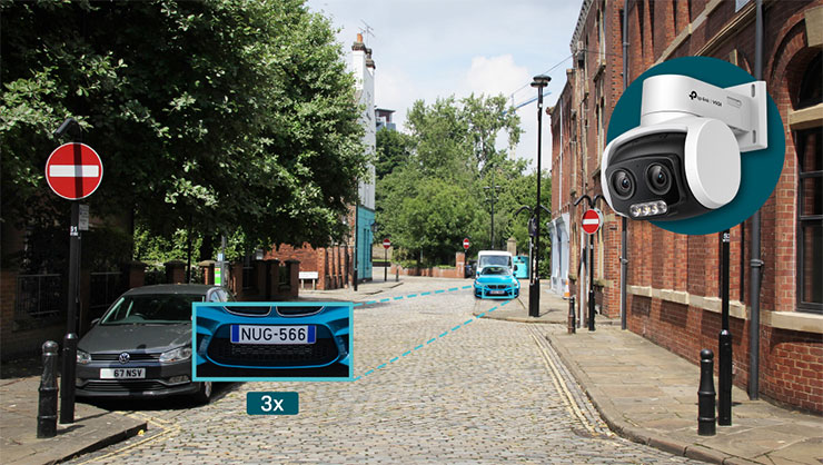 TP-Link VIGI C540V雙鏡頭變焦攝影機，借助大光圈鏡頭與高靈敏感測器，在漆黑的條件下也能捕捉細緻影像。