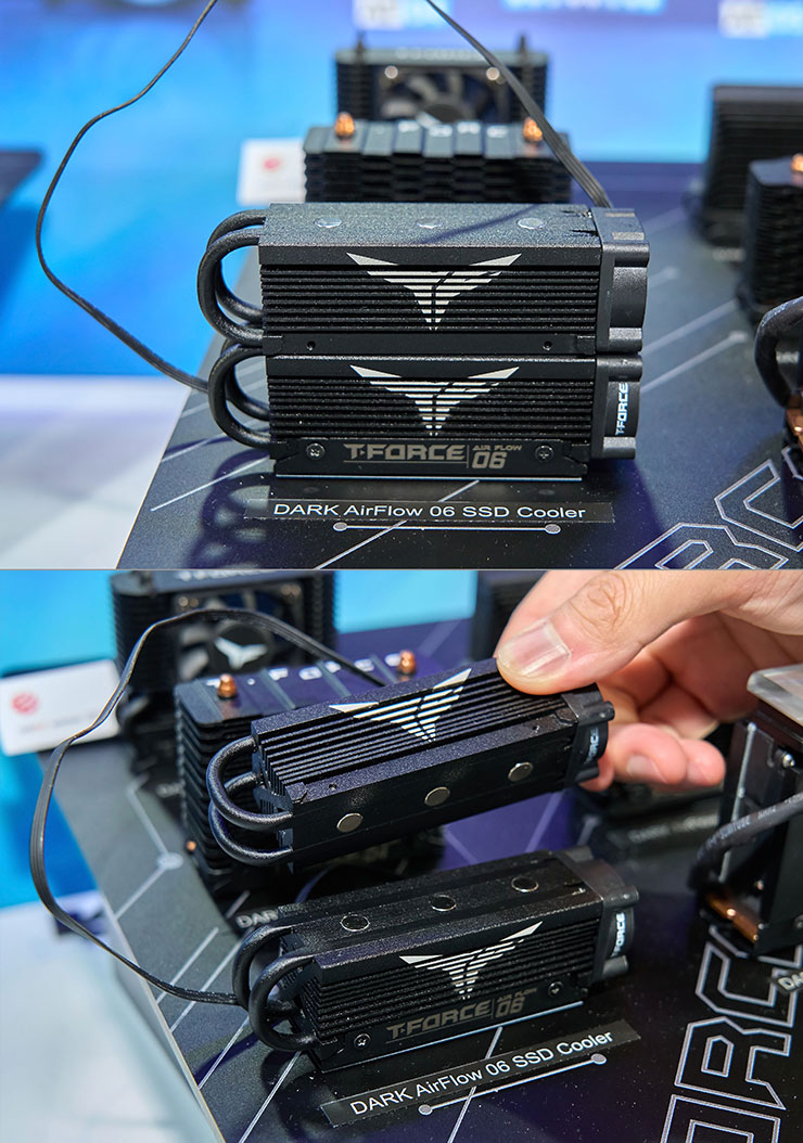 掌握科技前瞻!十銓科技 COMPUTEX 2024 新品一次全覽,持續為 AI、遊戲與創作者助力! - 阿祥的網路筆記本 T-FORCE DARK AirFlow 06 是一款很有創意的 SSD 主動式散熱器,透過模組化與磁吸可以讓使用者快速擴充散熱片的尺寸以符合散熱與機殼空間的需求。