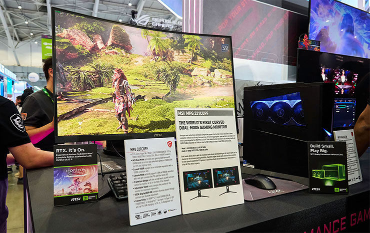 重點新品提前看!MSI 新品全曝光~COMPUTEX 2024 五大重點整理! - 阿祥的網路筆記本 MSI MPG 321CUPF 可支援一鍵快速切換解析度,也能自由調整顯示尺寸。