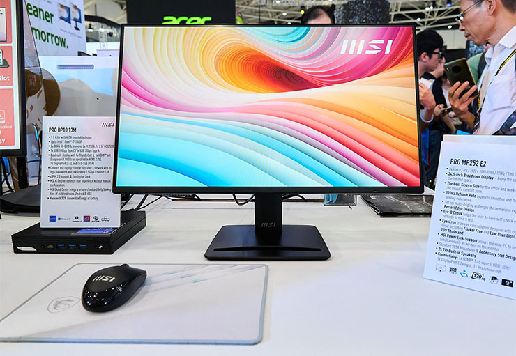 重點新品提前看!MSI 新品全曝光~COMPUTEX 2024 五大重點整理! - 阿祥的網路筆記本 具備 120Hz 更新率的商務顯示器 PRO MP252 E2。