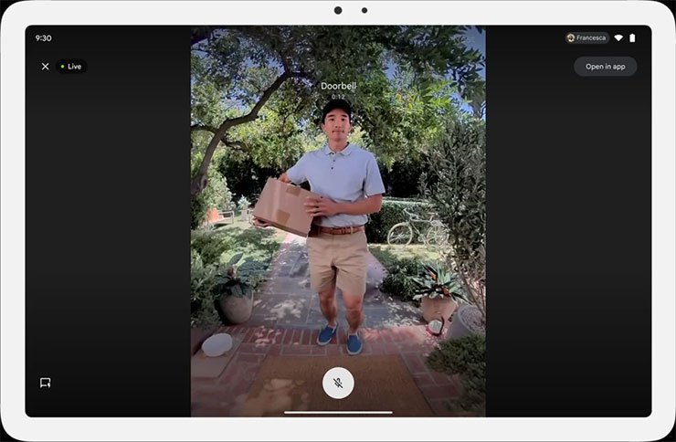 Pixel 系列、Pixel Watch 六月更新將獲得眾多新功能! - 阿祥的網路筆記本 當 Pixel Tablet 以集線器模式對接時,可以與家中的智慧門鈴整合使用,在有人按門鈴時,門鈴攝影機的即時影像可以自動顯示於平板電腦上