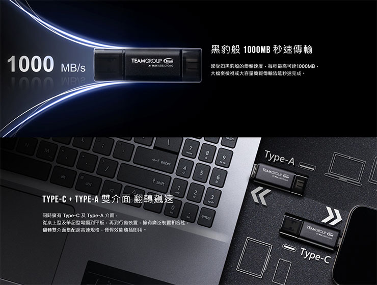 TEAMGROUP X1 MAX USB 3.2 Gen2 隨身碟