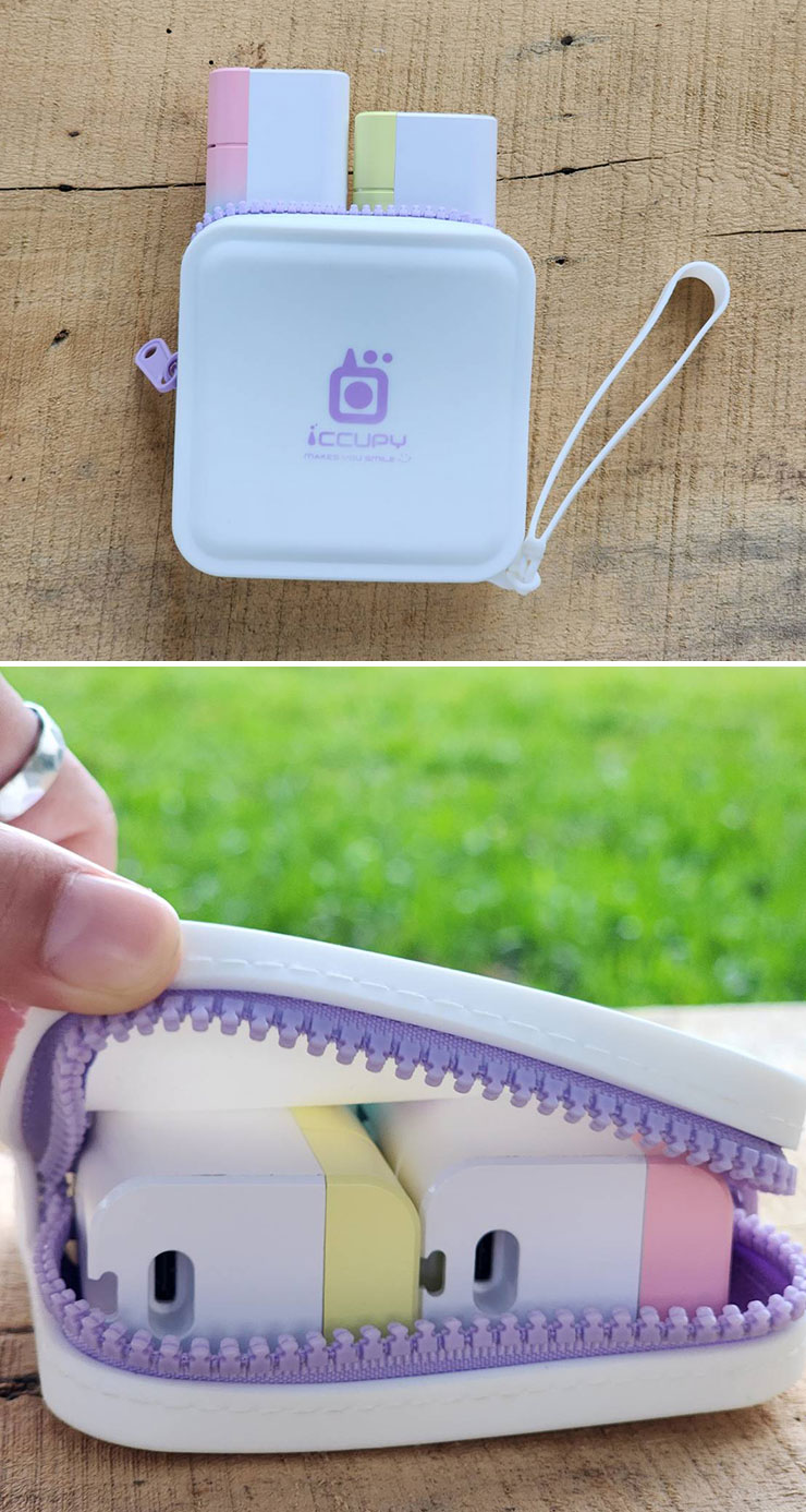 收納包不大，但放入Mood 小日子雙充頭口袋行動電源剛剛好！