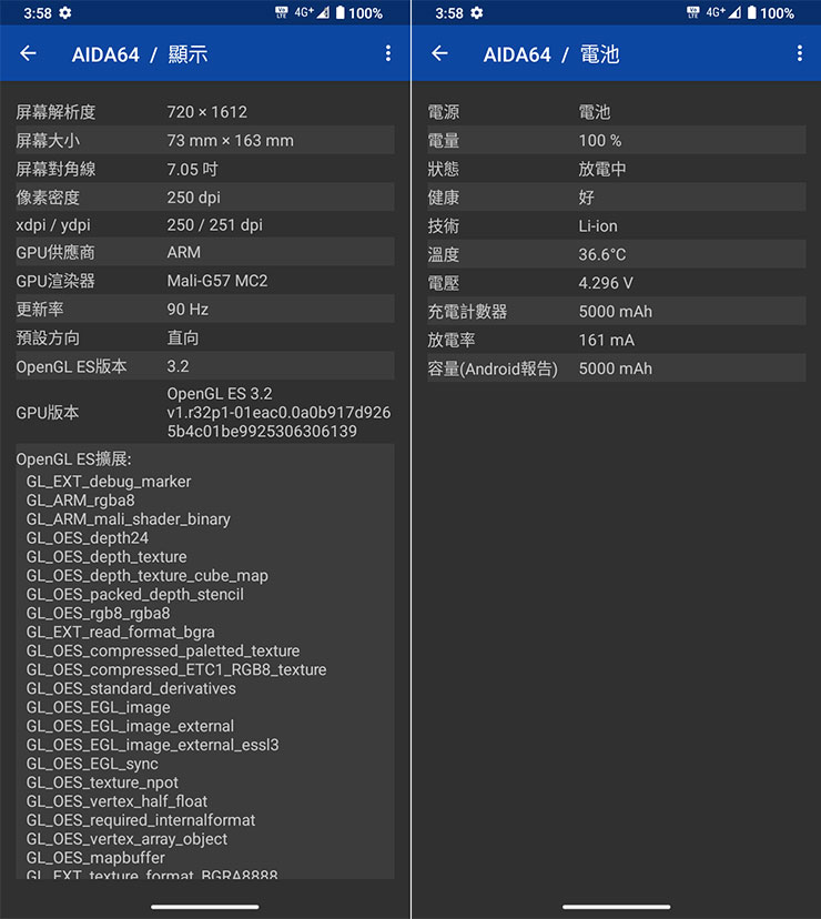 SHARP AQUOS Wish4 開箱實測:日系簡約美型、功能完整,堅固耐用無可挑剔! - 阿祥的網路筆記本 透過 AIDA 64 查看 SHARP AQUOS Wish4 的顯示與電池資訊。
