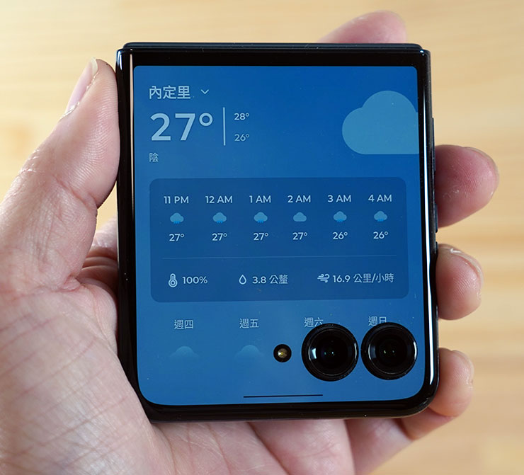 天氣顯示功能。