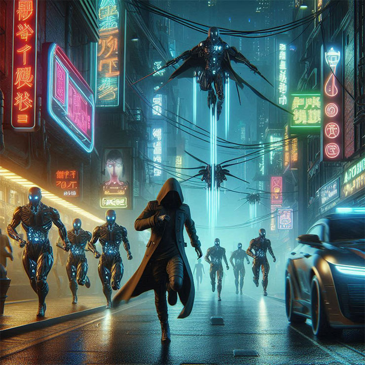 賽柏龐克故事 Prompt 2：Copilot 影像建立工具