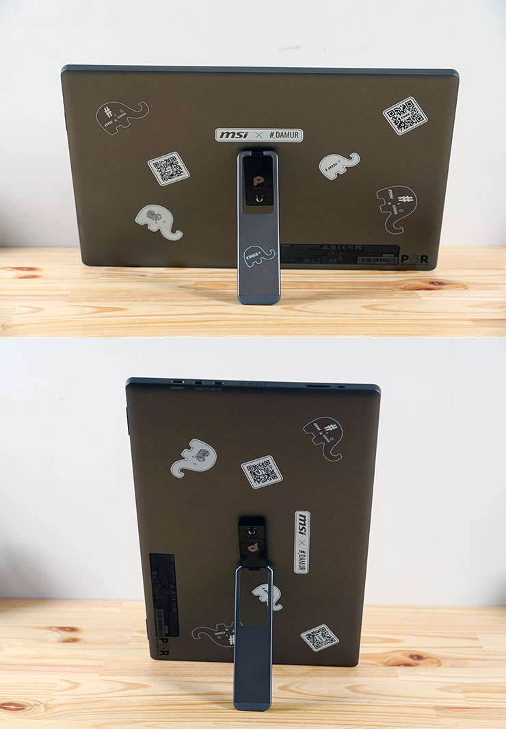 可旋轉的支架也能方便將 MSI PRO MP161 E2U 設置為橫向或縱向顯示。