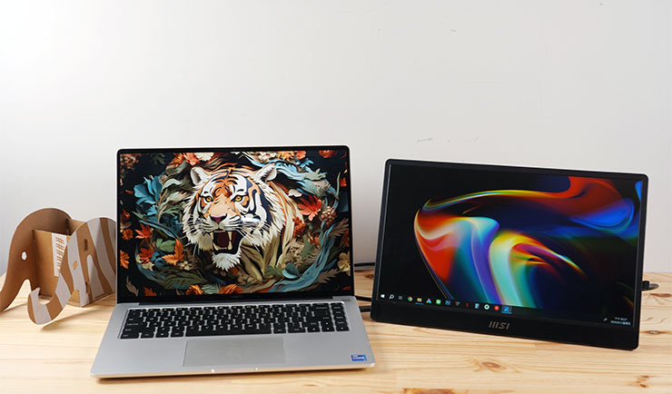 透過 USB-C 單線連結 MSI PRO MP161 E2U，即可為筆電擴充雙螢幕環境囉！