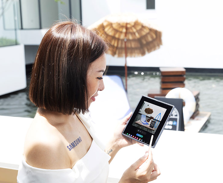 三星聯名 TEN THOUSAND 打造「Galaxy AI 期間限定體驗店」,打造沉浸式 AI 體驗 - 阿祥的網路筆記本 塗鴨轉圖像的功能可以讓使用者隨筆創作出有趣的影像