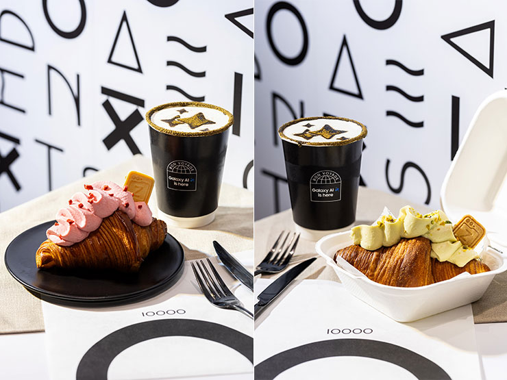 三星聯名 TEN THOUSAND 打造「Galaxy AI 期間限定體驗店」,打造沉浸式 AI 體驗 - 阿祥的網路筆記本 「Galaxy AI 焙茶奶霜淡咖啡」與「Galaxy Z 莓果鮮奶油可頌」、「Galaxy Z 開心果鮮奶油口味」聯名限定餐點