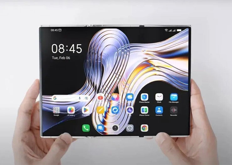 傳音（Tecno）推出的三摺疊螢幕手機原型