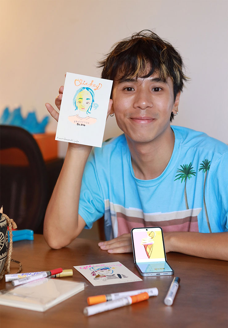 三星用 Galaxy AI 打造「Chill 星人 三星創意市集」華山、草悟廣場接力登場! - 阿祥的網路筆記本 卡沃 Kawo aka Sushijojo 特別在「Chill星人 三星創意市集」活動中推出獨特的似顏繪創作