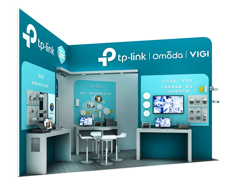 TP-Link展區中陳列多項專為中小企業、智慧住宅設計的網路設備，從商辦到社區打造網路、監控一站式解決方案將成為建築產業邁向智慧化新時代的最佳助力。