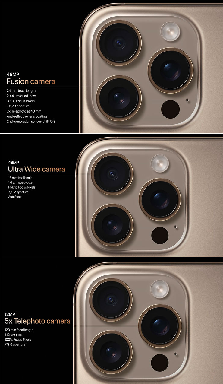 Apple iPhone 16 | iPhone 16 Pro 系列正式推出,升級幅度一如預期,相機控制鍵、 4K120fps 錄影有點料! - 阿祥的網路筆記本 iPhone 16 Pro 與 iPhone 16 Pro Max 都採用相同的三鏡頭規格