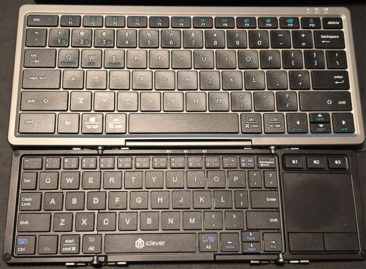 便攜藍牙鍵盤 KF8700 開箱:78 鍵功能完整,附帶隱藏式觸控板操控流暢、還有立架方便搭配手機、平板等行動裝置! - 阿祥的網路筆記本 KF8700 與一般摺疊鍵盤的鍵帽尺寸比較