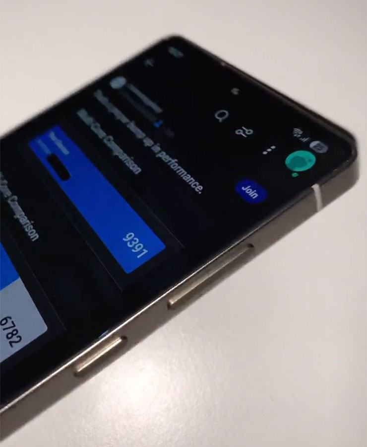 疑似 Galaxy S25 Ultra 的實機外觀流出影像