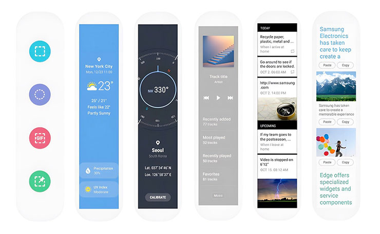 Galaxy 手機中的「Edge 面板」有各種不同類型的功能模組可以自由選擇搭配