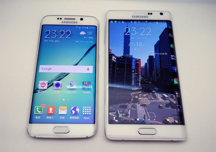 Galaxy S6 Edge（圖左）