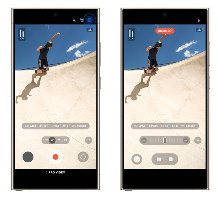 在專業模式與專業影片模式中，手動設定介面亦經簡化，讓用戶能更專注於拍攝照片或影片。