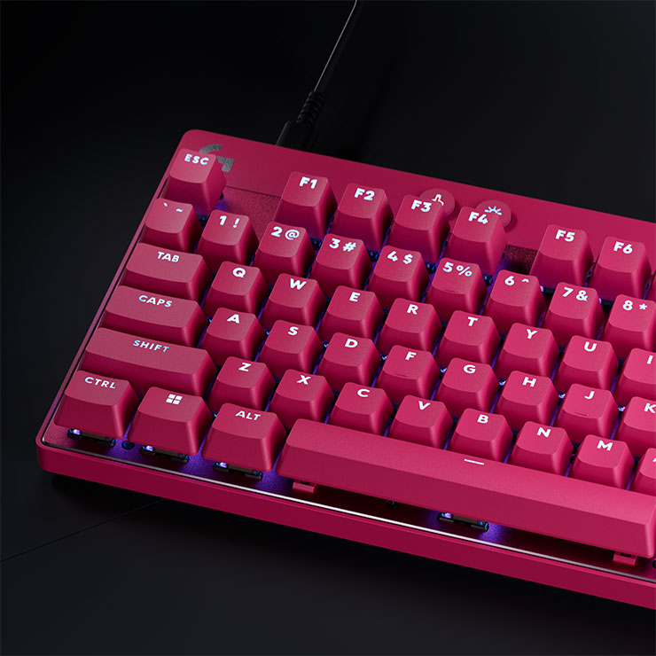Logitech G PRO X TKL RAPID類比磁軸電競鍵盤桃色款