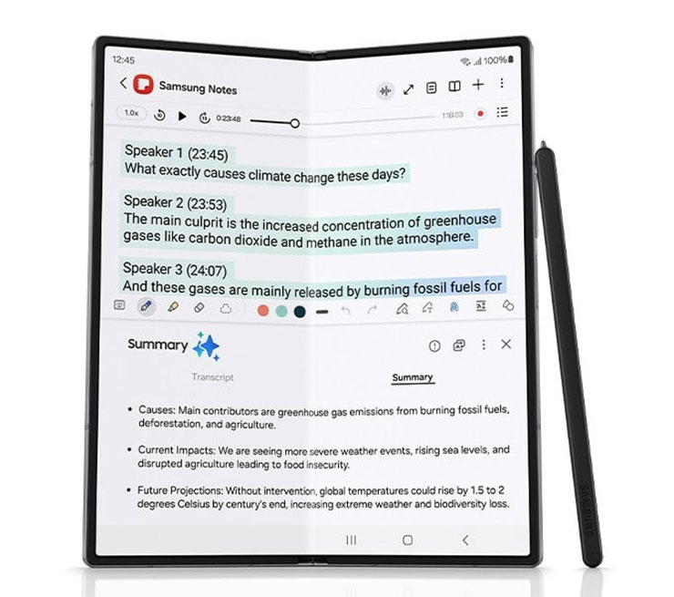 三大行動 AI 比較:Apple Intelligence、Gemini 與 Galaxy AI 功能差異 - 阿祥的網路筆記本 Samsung Notes 的 AI 文字摘要功能