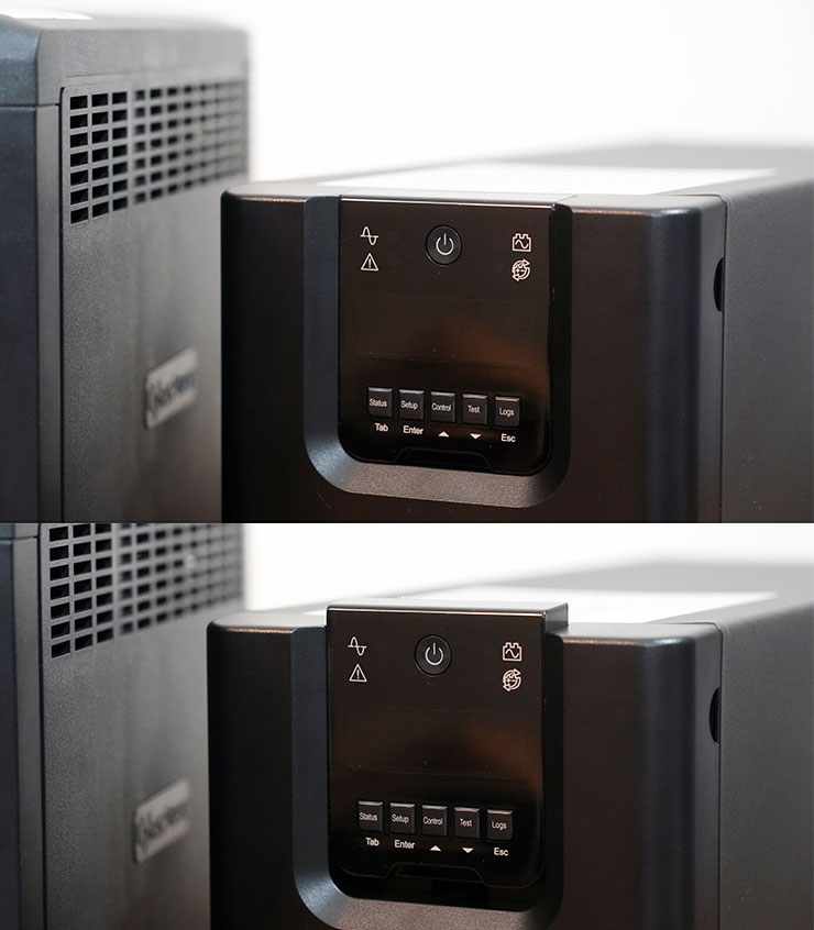 PR1000LCD 的控制面板設計上也有小巧思，可施力向上扳開。