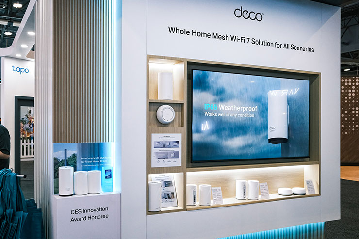 CES 2025 TP-Link 突破性 Wi-Fi 7 技術打造全場景智慧生活!AI 驅動家庭 Tapo 生態圈! - 阿祥的網路筆記本 TP-Link在CES 2025 展示絕佳的Deco 室內戶外全覆蓋解決方案,並榮獲 CES® 2025 創新大獎和專業評審團對其創新性、功能性及美學設計的肯定。