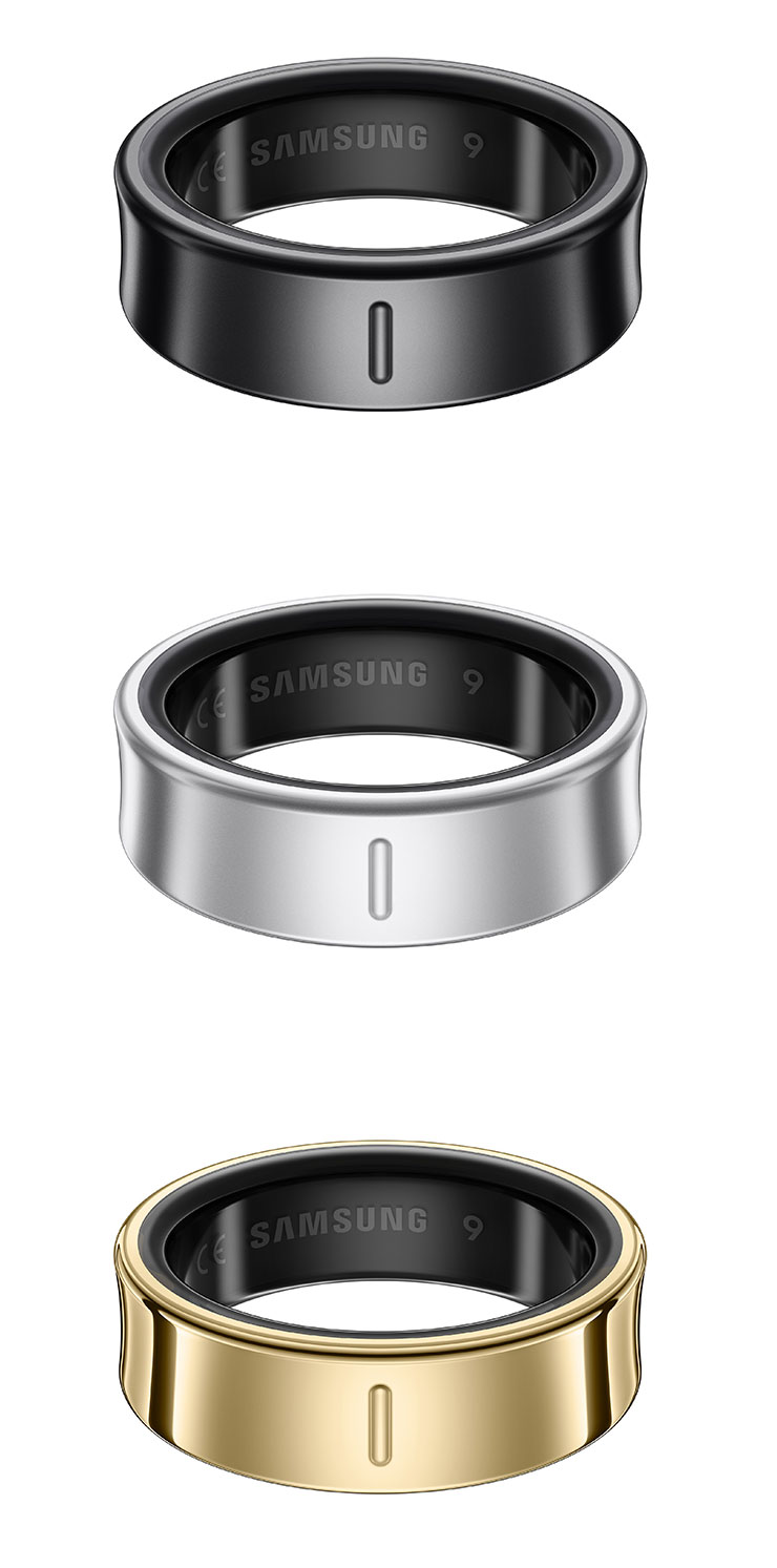 三星Galaxy Ring_鈦岩黑、鈦曜銀、鈦馥金三色