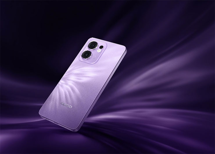 Reno13 F「薄霧紫 」延續Reno13 系列前衛的蝶影設計