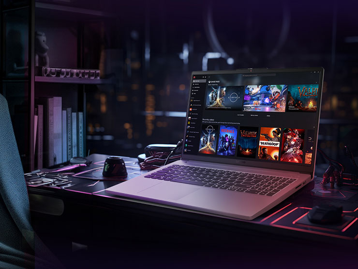 LOQ Essential搭載15.6 吋 FHD螢幕、具備144Hz更新率與100% sRGB 廣色域，讓玩家更沉浸於栩栩如生的遊戲世界