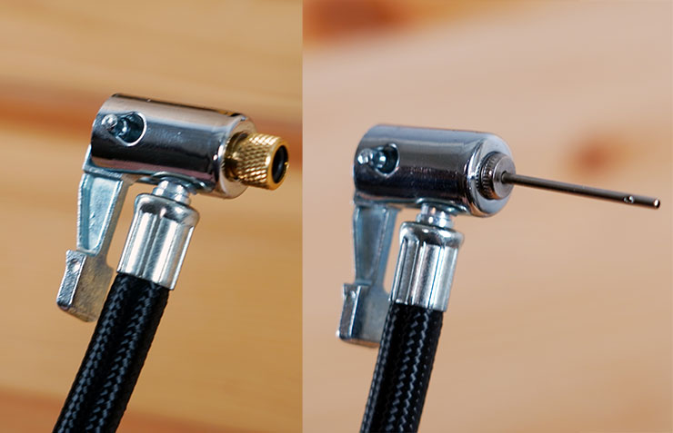 轉接另外兩種不同氣嘴的樣子。