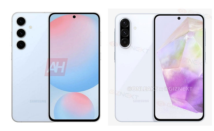 Galaxy A36（圖左）與 Galaxy A56（圖右）流出的外觀渲染圖