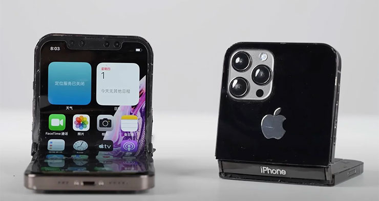 蘋果即將確認可摺疊顯示器供應商,除了 iPhone 摺疊機,還有可會有摺疊 iPad? - 阿祥的網路筆記本 先前流出模擬可摺疊螢幕 iPhone 的產品渲染圖