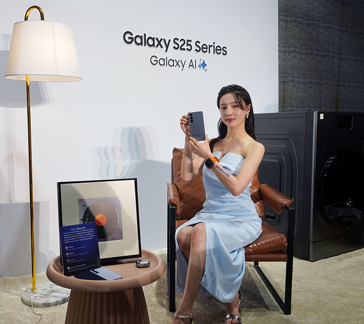 三星 Galaxy S25 Ultra 與 Bespoke AI 智慧熱泵滾筒洗衣機和Music Frame美學風格音響