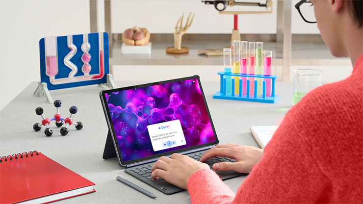 Idea Tab Pro內建Google Gemini AI助理，能根據需求提供建議和靈感，讓繁瑣任務化繁為簡