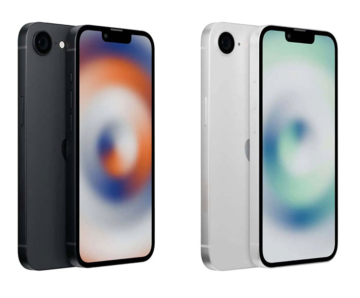 先前流出的 iPhone SE 4 外型渲染圖，據稱這款新機將改名為 iPhone 16E，不過外型設計可能仍舊維持「瀏海」螢幕與單鏡頭設計，與現有的 iPhone 16 系列仍有區別