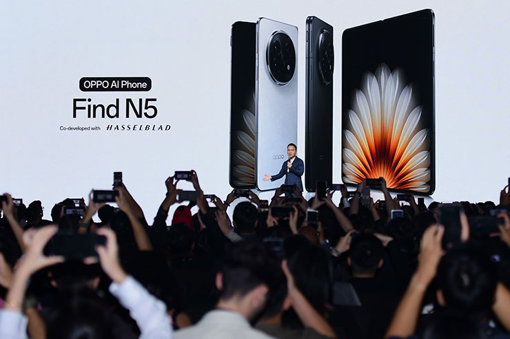 OPPO於亞太市場發表Find N5，以全球最薄機身、最大尺寸內螢幕、媲美直板機的長續航與高效能，重新定義摺疊市場。
