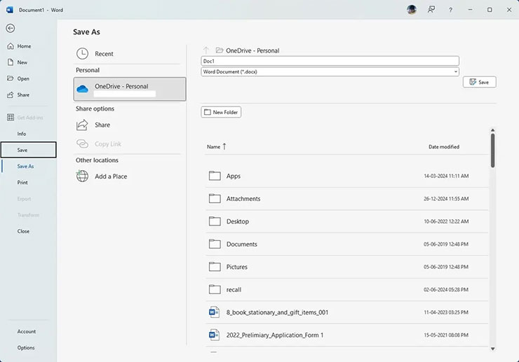 免費桌面版 Office 的檔案僅限制儲存於 OneDrive 中