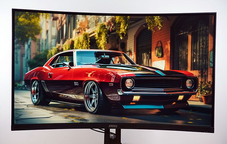 MAG 321CUPDF 的 Rapid VA 面板擁有 VESA DisplayHDR 400 認證，能夠呈現更為完美的畫面對比效果，廣色域顯示也有不錯的色表現。